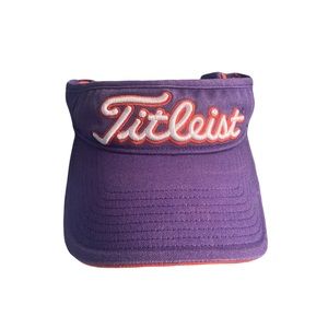 Purple Titleist visor golf cap